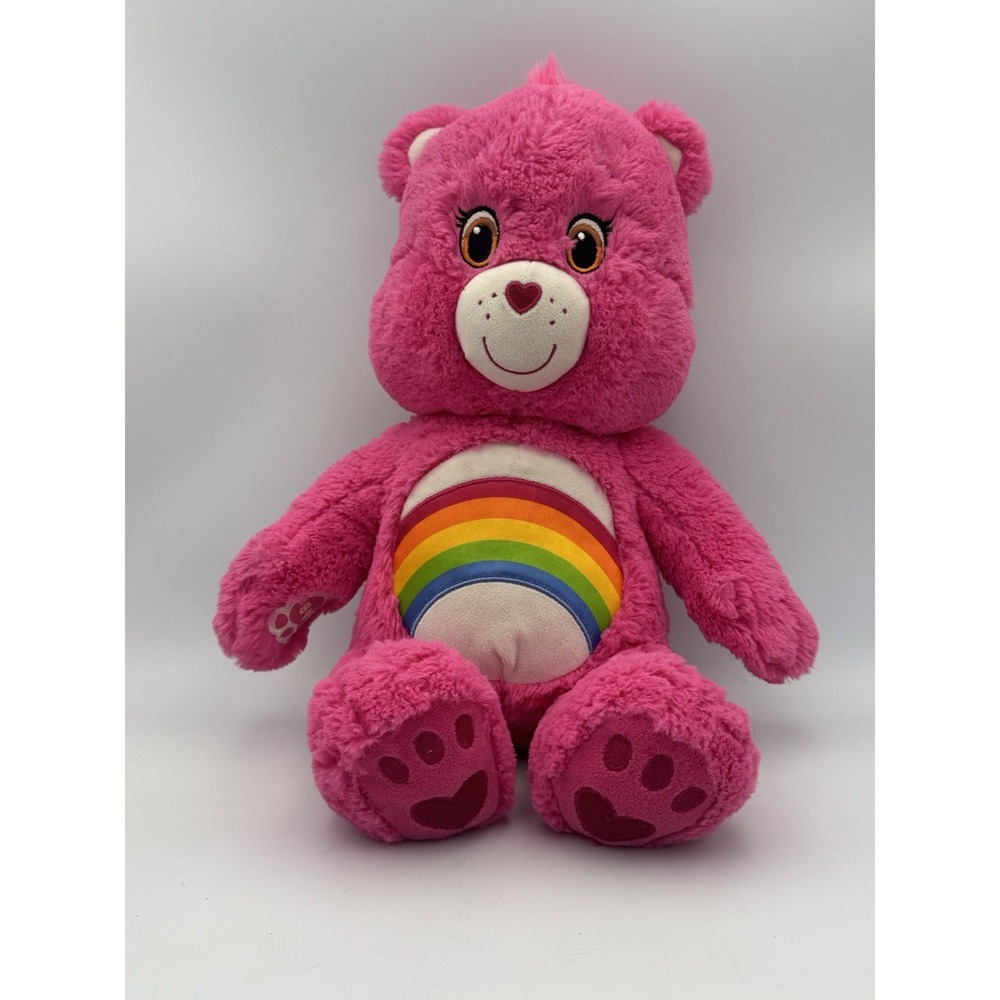 Build-A-Bear Workshop Care Bears Cheer Bear 17" Plush Rainbow Belly Pink